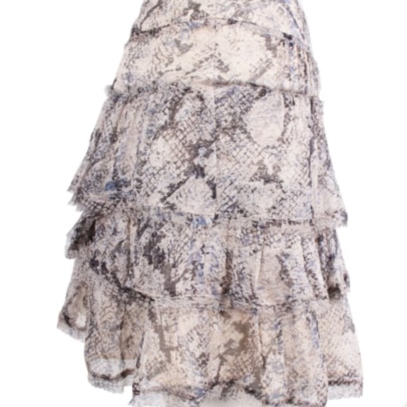 Zadig  & Voltaire SnakePrint Ruffles mini Skirt - Picture 1 of 6